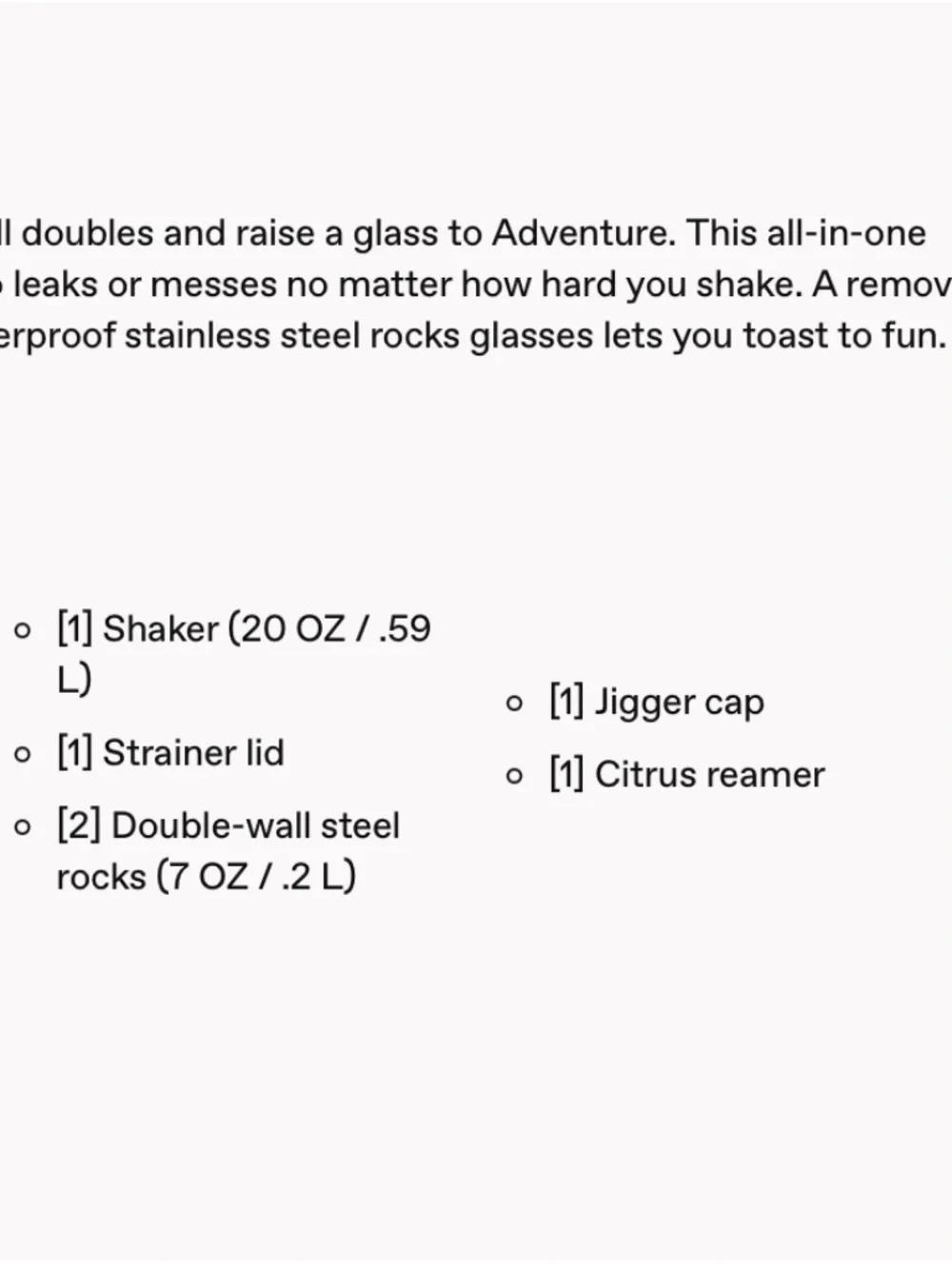 Stanely 1913 Adventure Happy Hour Cocktail Shaker Set | Cream Gloss